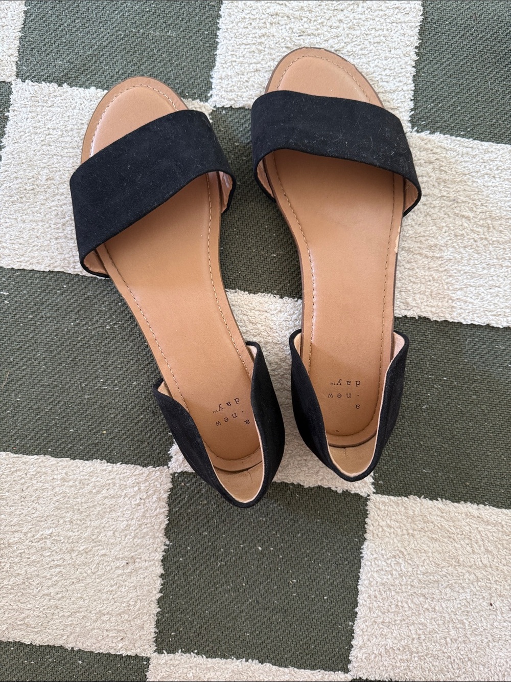 a new day Black Suede Open-Toe D'Orsay Sandals